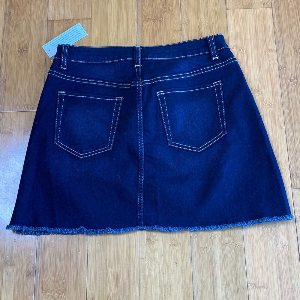 NWT No Boundaries Basic Denim Skirt Dark Enzyme 9 - Picture 2 of 5